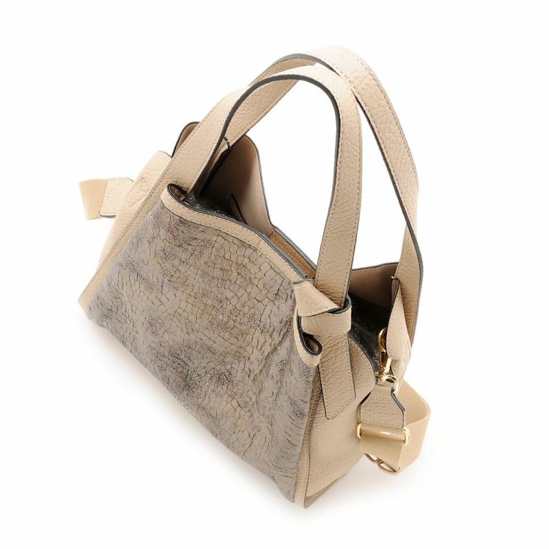 ぽぽろん フィラノ クロコ調グリーン ブルー レッド3個まとめて