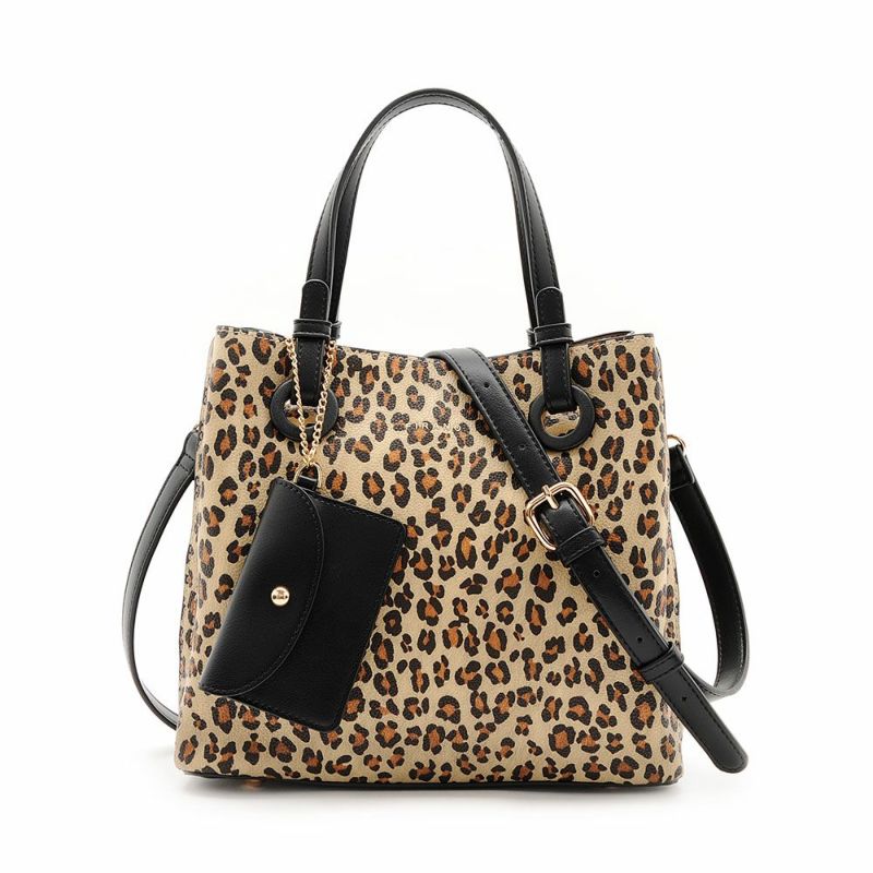 カジュアルシックレオパードハンドバッグ(パスケース付き)/402292